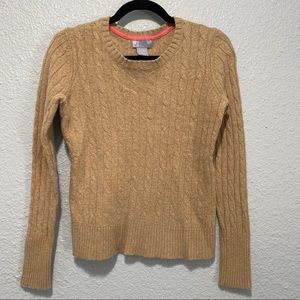 Tan Crew Neck Merino Blend Tan Crewneck Sweater